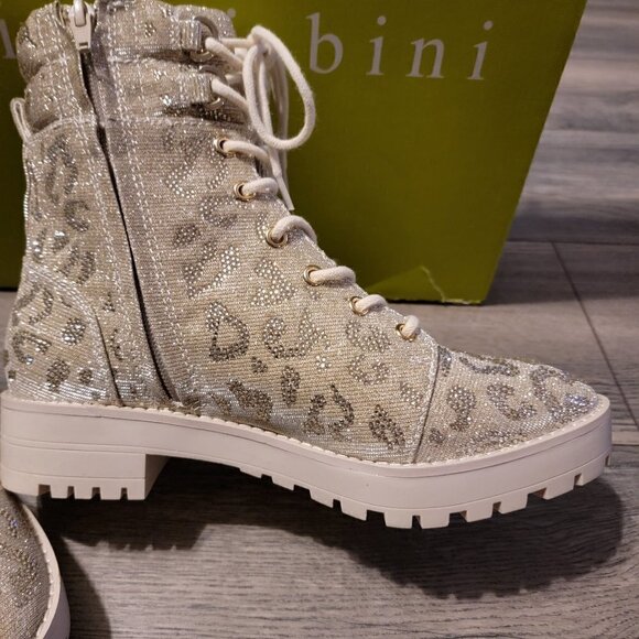 Gianni Bini Balynne Glitzy Leopard Print Sparkle Textile Upper Boots. Size 9.5 - Picture 5 of 7